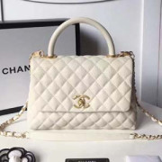 33위 Chanel 샤넬 코코핸들 캐비어 화이트&금장 25cm