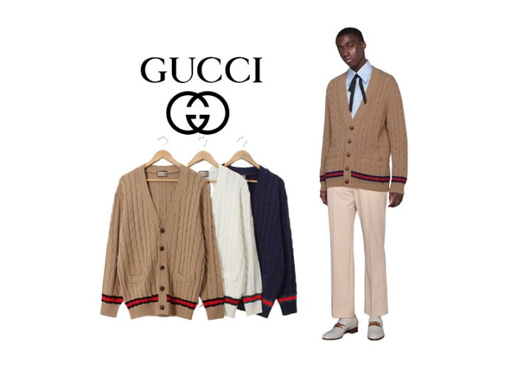 GUCCI  구찌 케이블 포켓 가디건