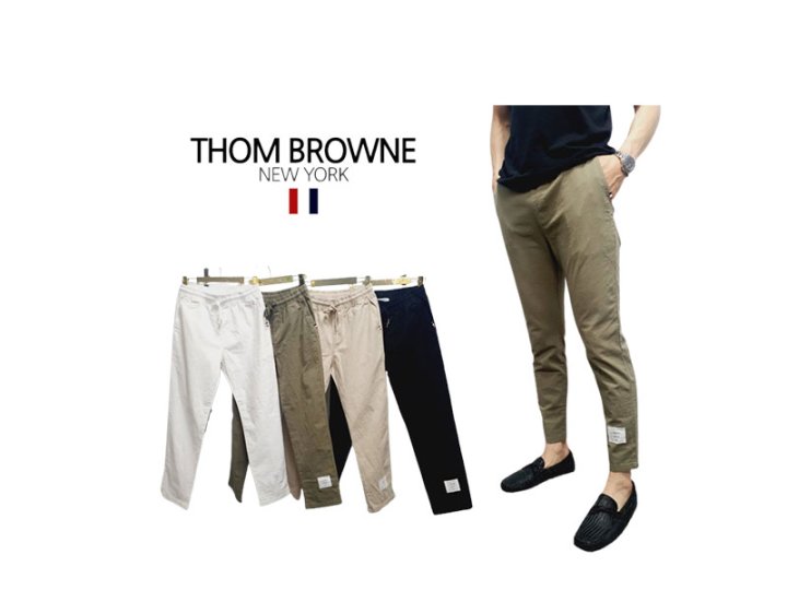 Thom Browne 톰브라운 린넨마 밴딩팬츠