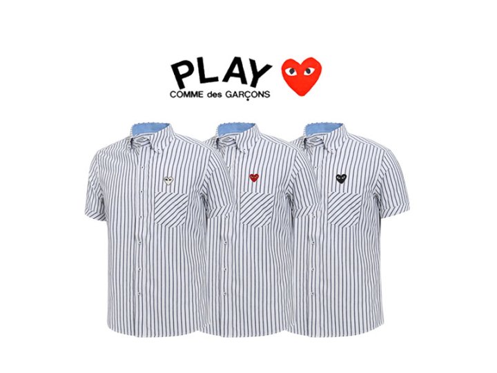 Comme des Garcons 꼼데가르송 포켓 스트라이프 와펜 셔츠