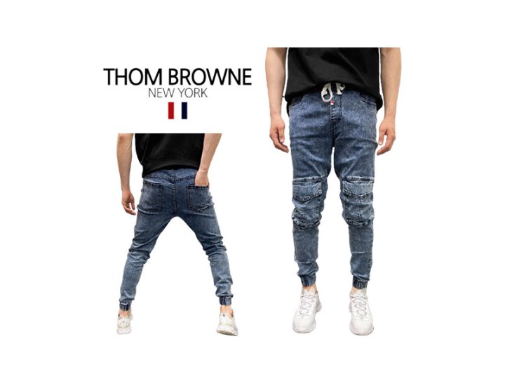 Thom Browne  톰브라운 밴딩 앞포켓 청조거팬츠