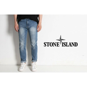 Stone Island 스톤아일랜드 캣워싱 연청 슬림진