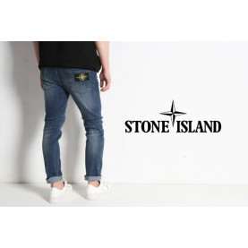 Stone Island 스톤아일랜드 캣워싱 연청 슬림진