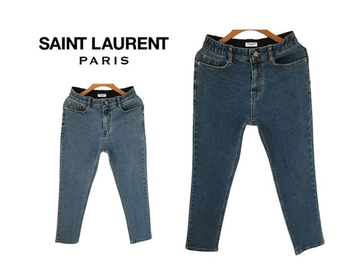 Saint Laurent  세인트로랑 히든밴딩 슬림 테이퍼드 청바지