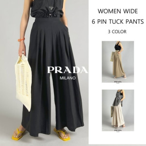 PRADA 프라다 6 pin tuck wide pants