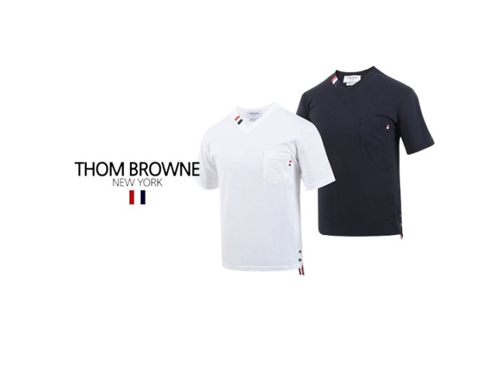 Thom Browne   톰브라운  브이넥 코튼 반팔