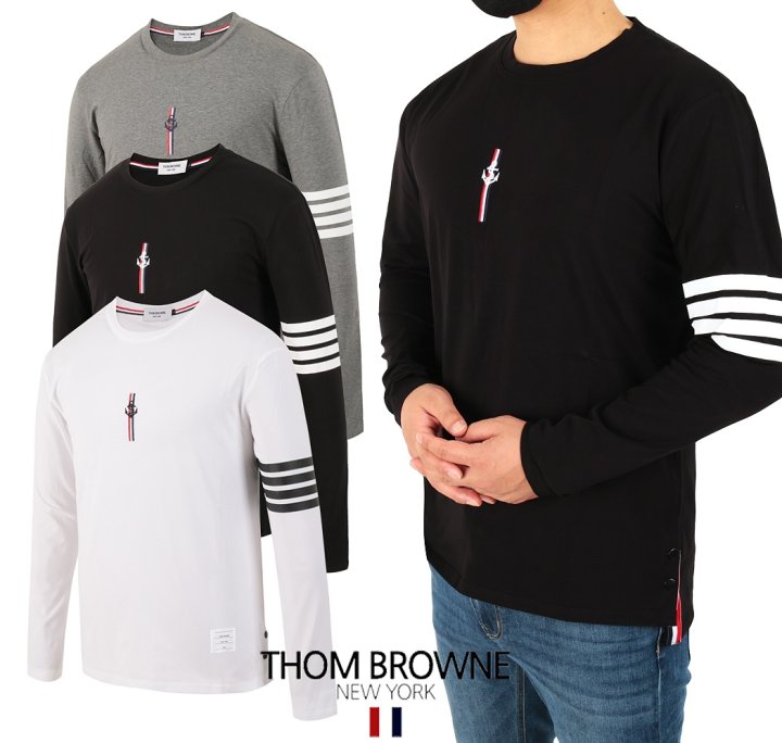 Thom Browne 톰브라운 4바 마린자수 티셔츠