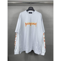 BALENCIAGA 발렌시아가 메탈 로고 구제 워싱 롱 슬리브 　