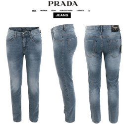 PRADA  프라다 로고 엠보 중청 슬림일자진