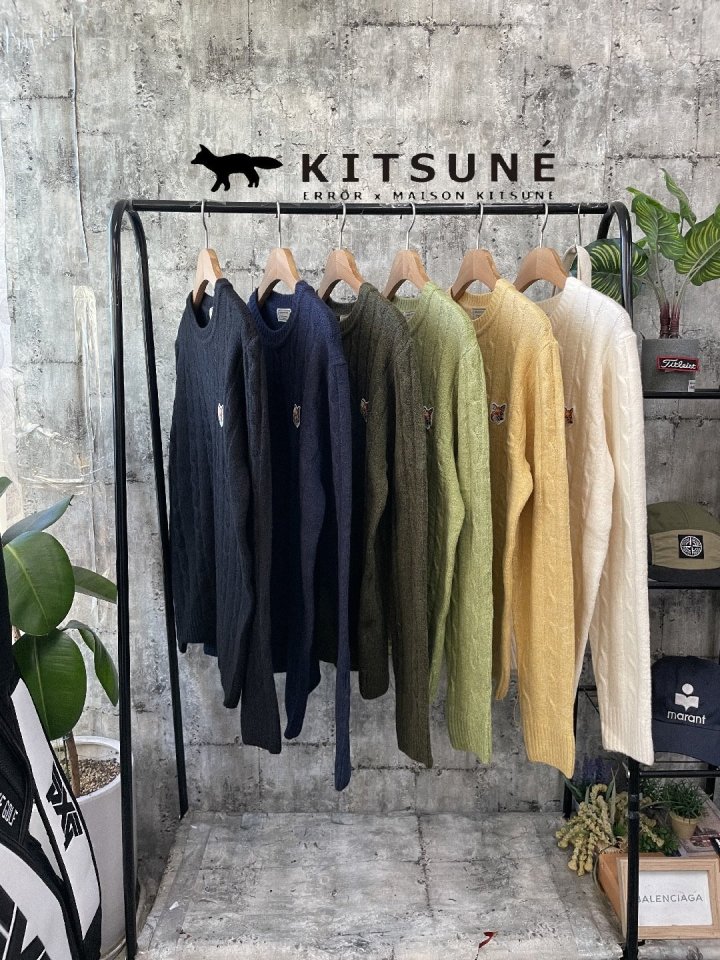 Maison Kitsune 메종키츠네 폭스헤드 케이블 니트