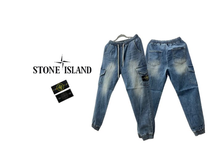 Stone Island 스톤앙리랜드 와펜 패치 데님 조거팬츠