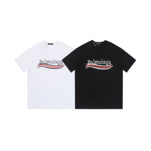 BALENCIAGA 발렌시아가 2363 잉크 웨이브 로고 반팔