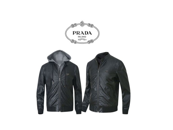 PRADA 프라다 탈부착 레더 자켓