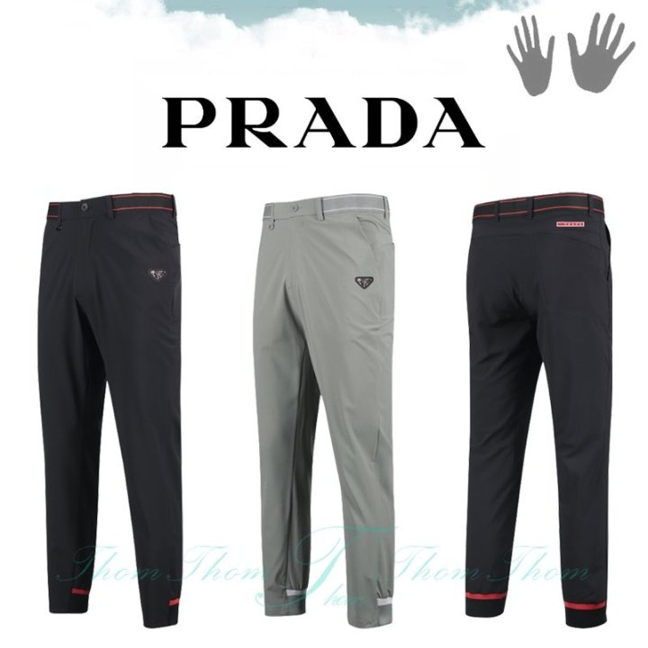 PRADA 프라다 리엘 밴딩 슬림 조거 팬츠