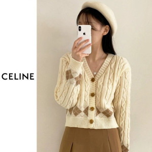 CELINE 셀린느 아가일 패턴 가디건