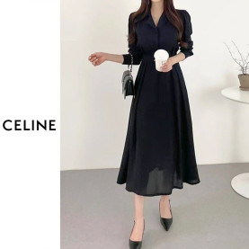 CELINE 셀린느 폴 뒷밴딩 원피스