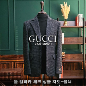 GUCCI 구찌 울 알파카 체크 싱글 자켓