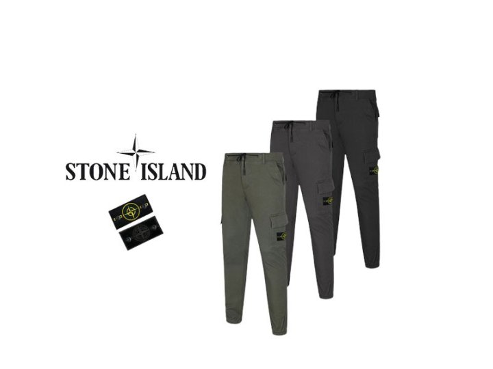 STONE ISLAND 스톤아일랜드 본딩기모 밴딩 카고 팬츠