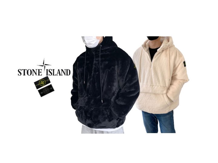 STONE ISLAND 스톤아일랜드 헤비 밍크 후드 아노락