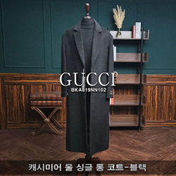 GUCCI 구찌 캐시미어 울 싱글 롱 코트