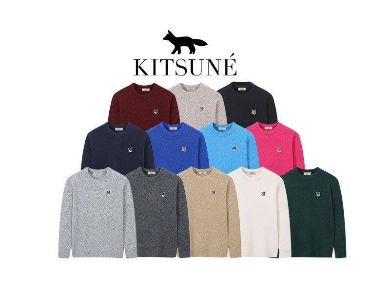 MAISON KITSUNE 메종키츠네 폭스 클래식 울 니트