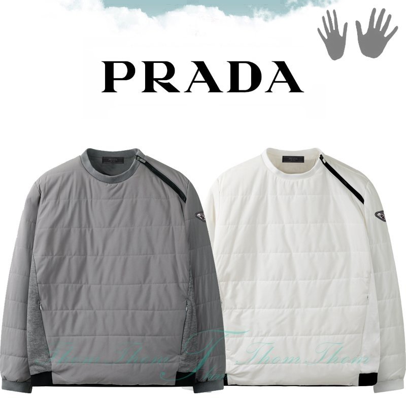 PRADA 프라다 사선 지퍼 패딩 맨투맨 (2컬러)