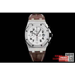 AUDEMARS PIGUET  오데마피게 로얄오크 오프쇼어 화이트 브라운 레더스트랩