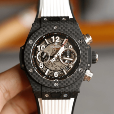 HUBLOT 위블로 빅뱅 유니코 카본 스켈레톤다이얼 블랙 화이트스트랩 411.HX.1170.RX