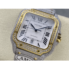 CARTIER 까르띠에 산토스 버스트다운 40mm 흰판 콤비