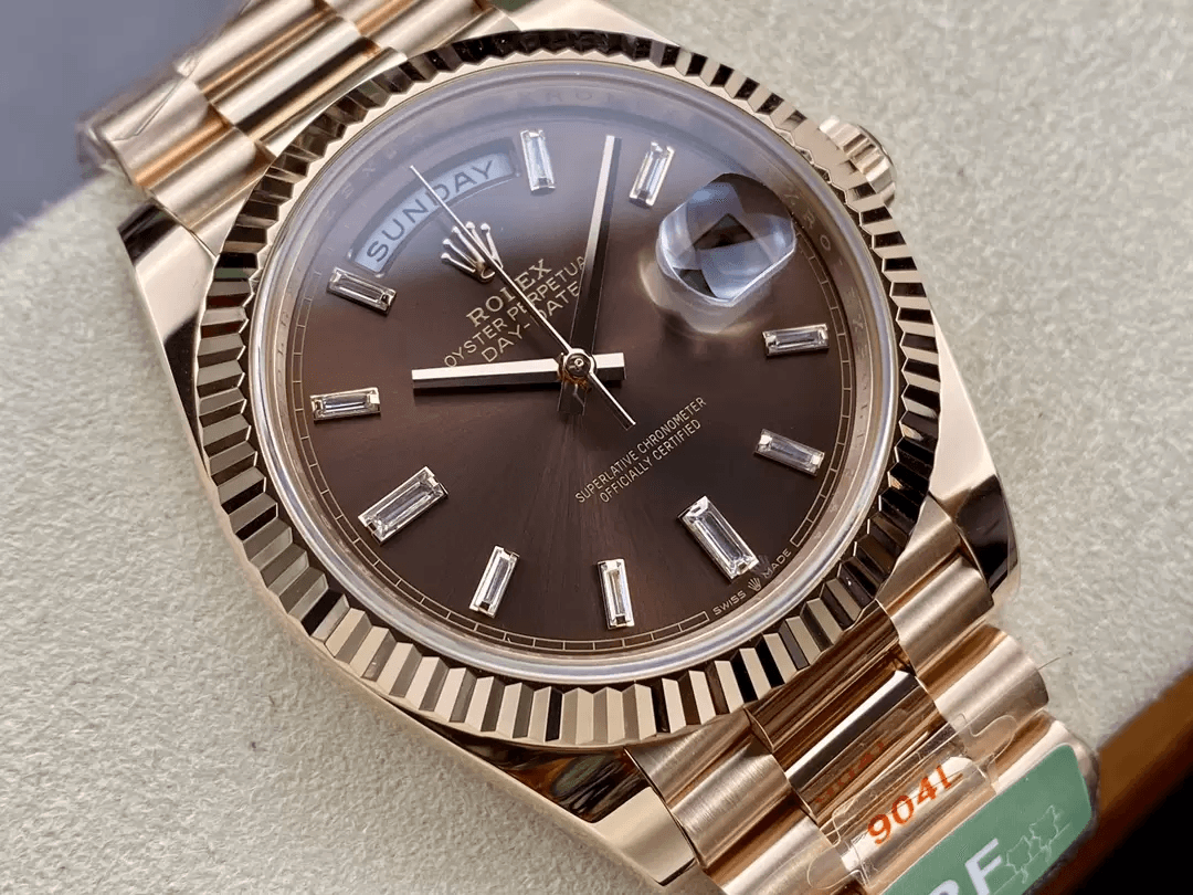 ROLEX 로렉스 데이데이트 브라운 다이아 다이얼 로즈골드 10P 40mm