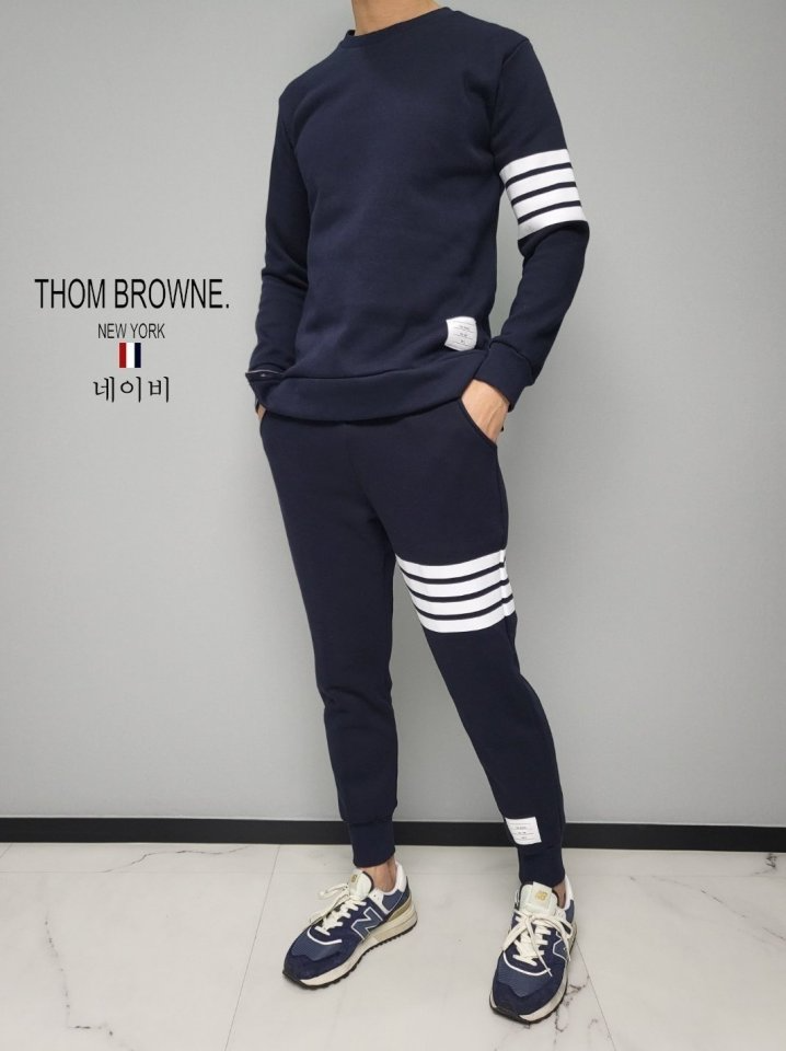 THOM BROWNE 톰브라운 사선 완장 클래식 기모 세트