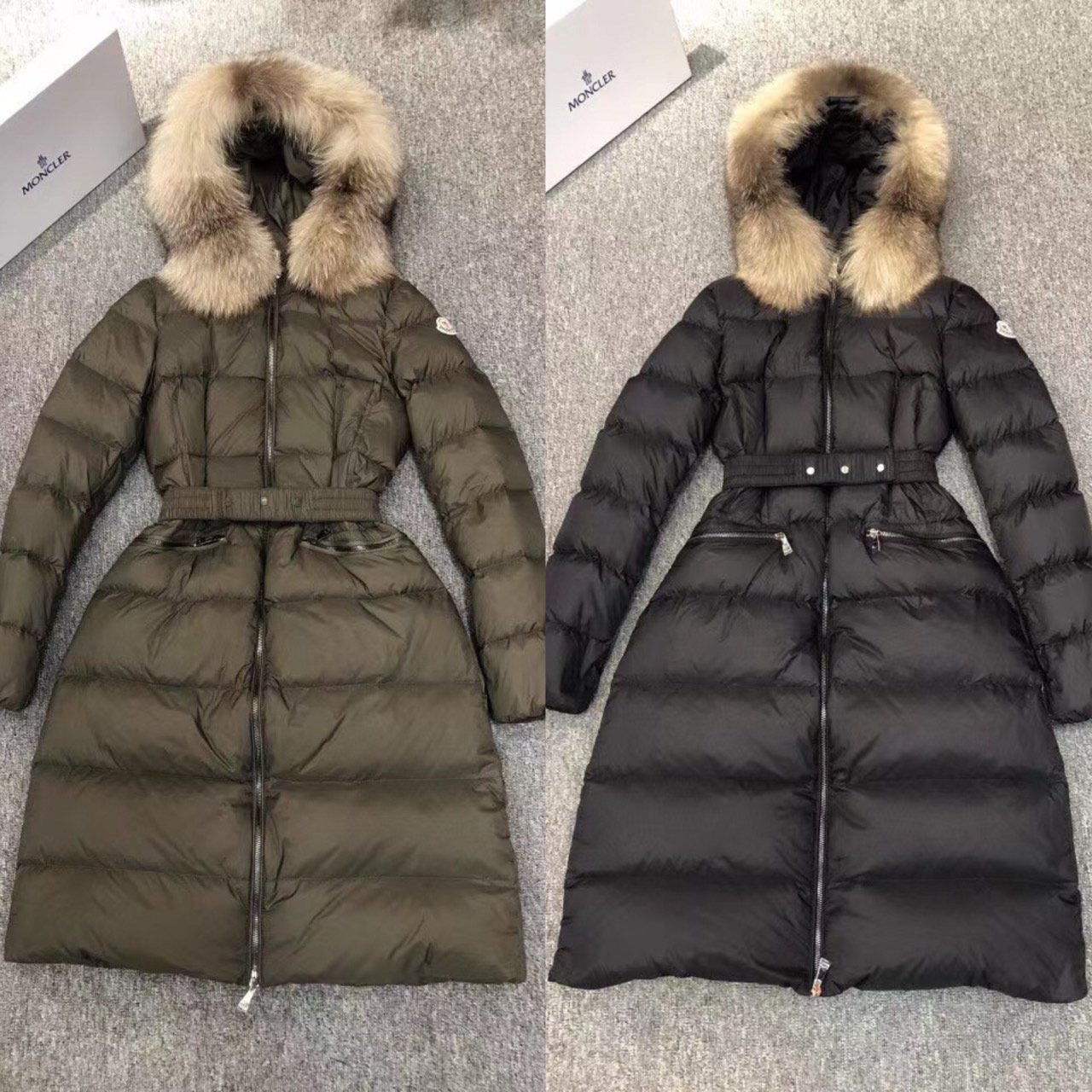 MONCLER 몽클레어 폭스퍼 롱패딩 구스 다운