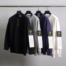 STONE ISLAND 스톤아일랜드 로고와펜 코튼 맨투맨