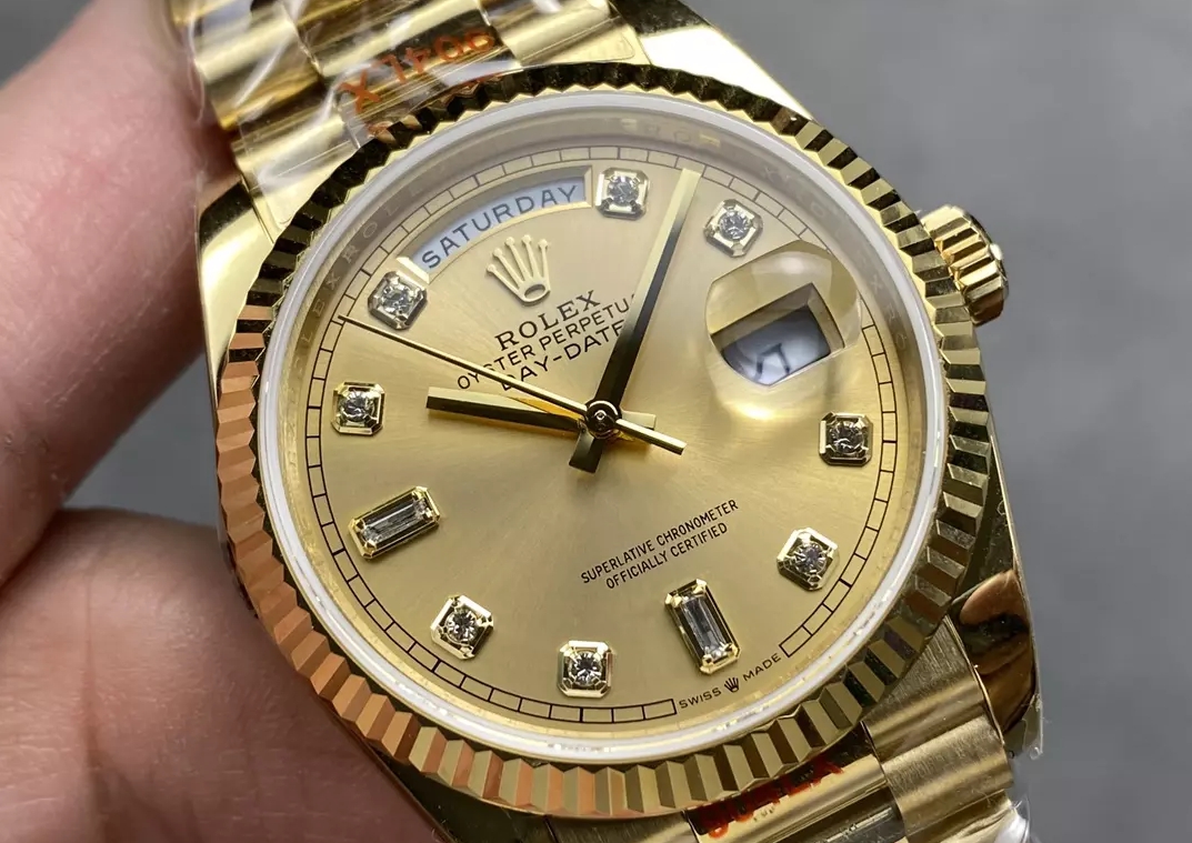 ROLEX 로렉스 데이데이트 샴폐인 옴브레 다이얼 옐로우 골드 금통 10P 36mm