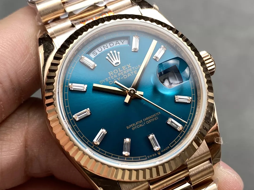 ROLEX 로렉스 데이데이트블루 다이아 다이얼 로즈골드 금통 10P 36mm