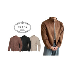 PRADA 프라다 바이커 스웨이드 자켓