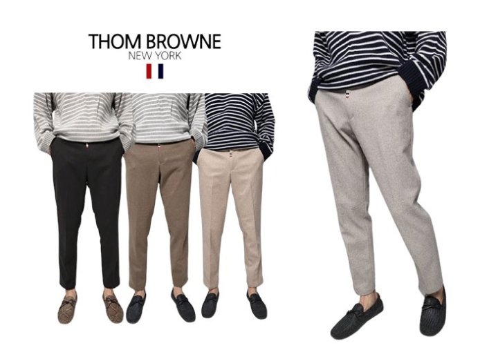 THOM BROWNE 톰브라운 기모 반밴딩 슬랙스 팬츠