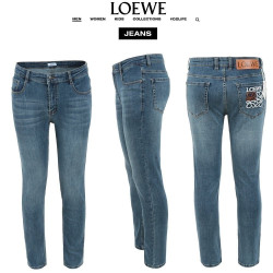 LOEWE 로에베 자수 로고 슬림 일자진