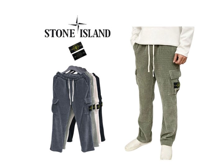 STONE ISLAND 스톤아일랜드 코듀로이 와이드 카고팬츠