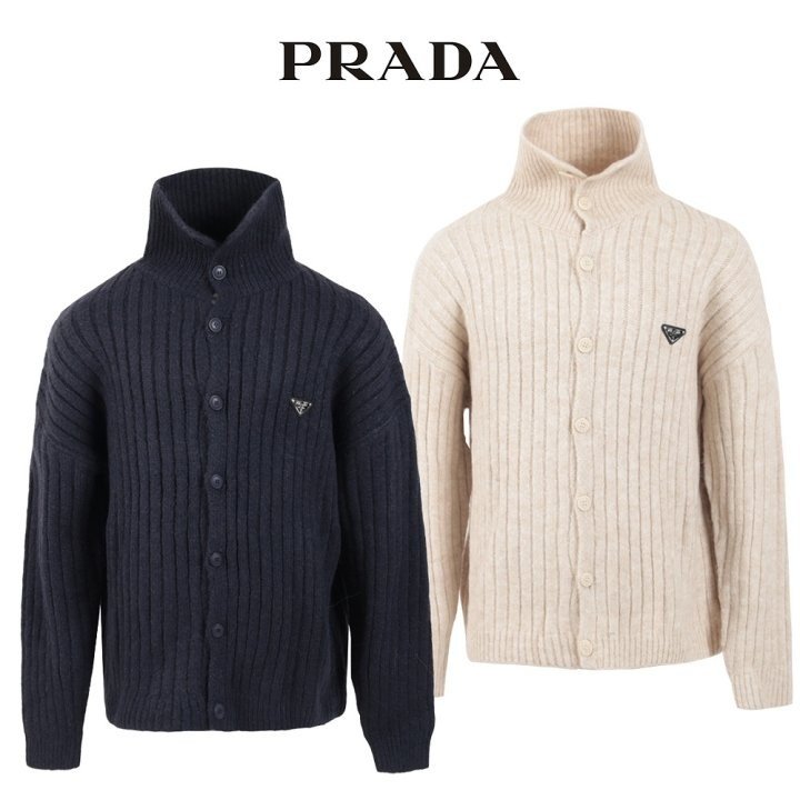 ●1월 판매 12위● PRADA 프라다 오버핏 골지 하이넥 가디건