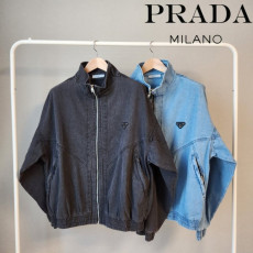 PRADA 프라다 오버핏 저지 청자켓
