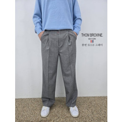 THOM BROWNE 톰브라운 린넨 면 옆밴딩 와이드 슬렉스 3COLOR