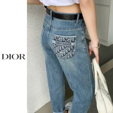 DIOR 디올 주머니 자수 청 배기 바지