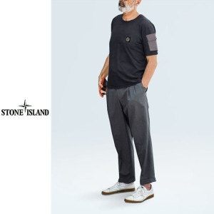 ●7월 판매 14위● STONE ISLAND 스톤아일랜드 라미 오픈카라 반팔셔츠 히든 버튼 드라이핏 반팔 2COLOR