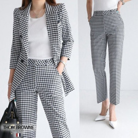 THOM BROWNE 톰브라운 7부 체크 정장셋트