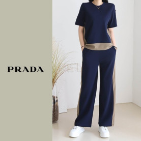 PRADA 프라다 배색반팔 바지셋트 2COLOR