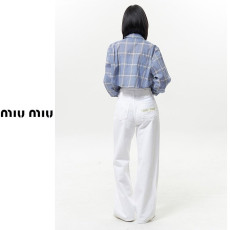 MIUMIU 미우미우 바질 와이드 진