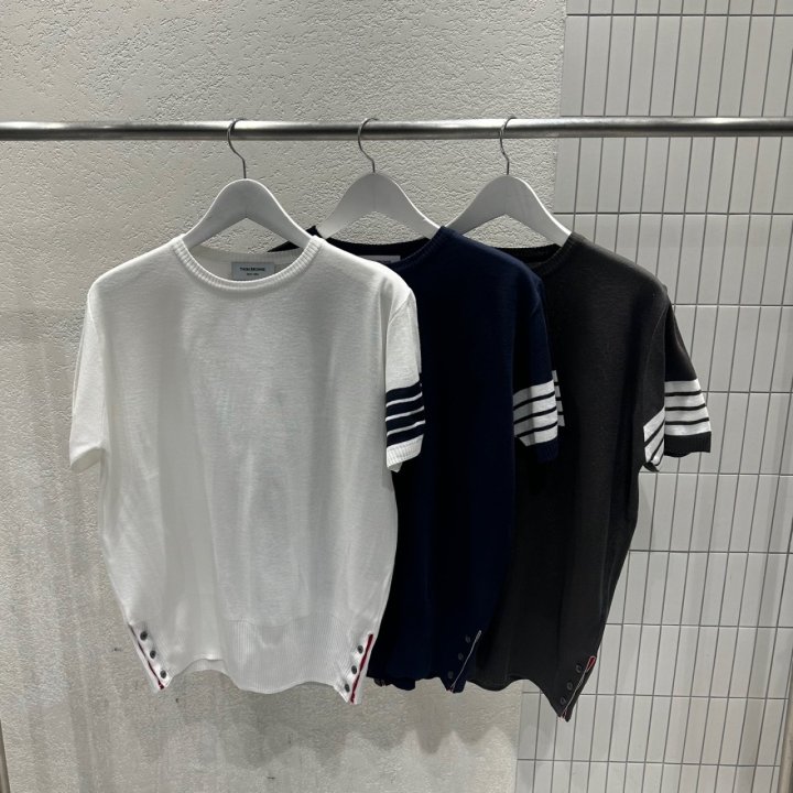 THOM BROWNE 톰브라운 사선완장 니트 반팔