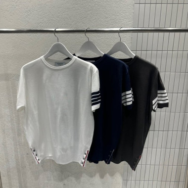 THOM BROWNE 톰브라운 사선완장 니트 반팔