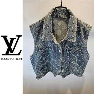 ●7월 판매 9위● LOUIS VUITTON 루이비통 자카드 빈티지 데님베스트